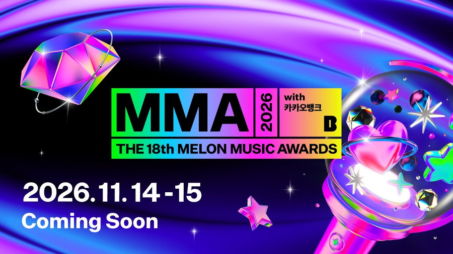 MMA2026 teaser art with a light stick and gem announcing the Melon Music Awards on November 14 and 15