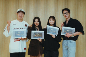 Lee Hee-jun, Ko Min-si, Kim Min-ha and Lee Jae-wook holding Dead-End Job scripts at the Netflix series script reading