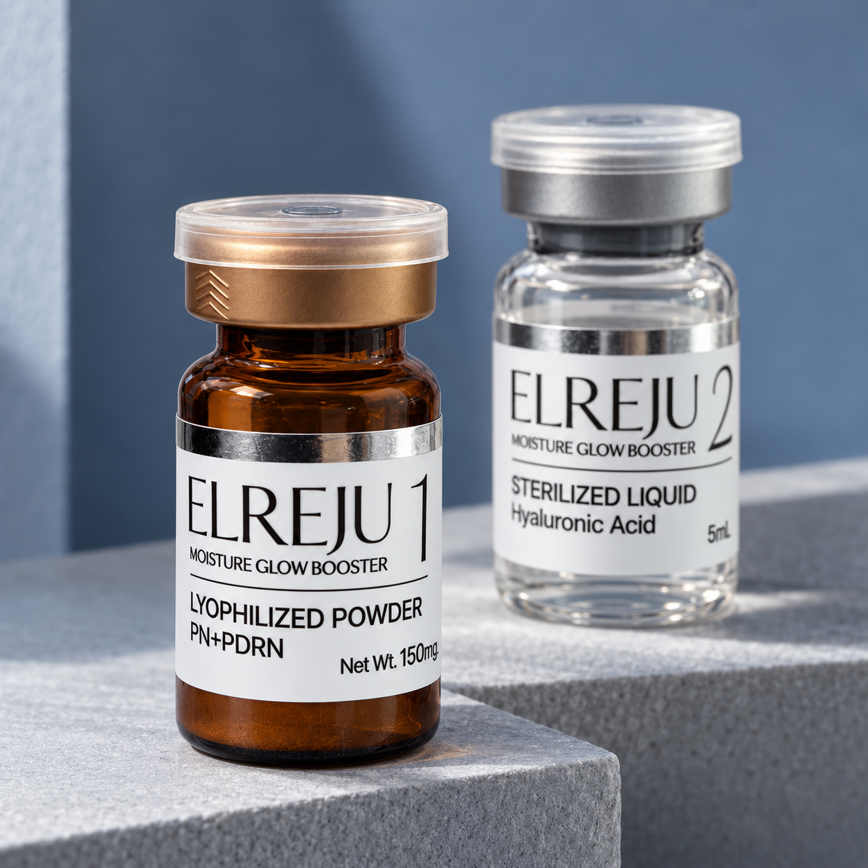 Dr. Elreju Vial 1 lyophilized powder and Vial 2 sterile liquid